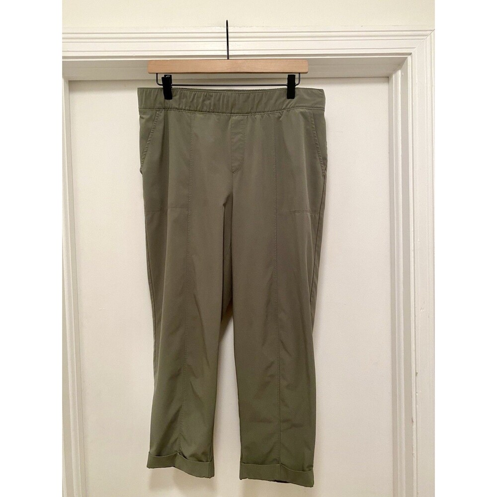 Talbots Pull On Ankle Pants Women’s Size Medium Cropped Army Green Comfort